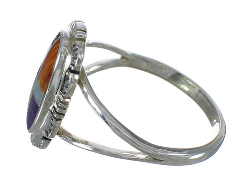Authentic Sterling Silver And Multicolor Jewelry Ring Size 5-1/2 YX75061
